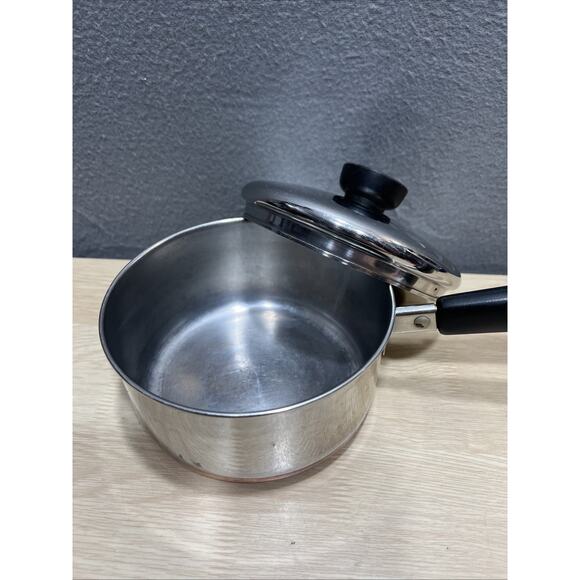 Vtg Revere Ware 6 PC Sauce Pan Set Copper Bottom w/Lid 3 Qt, 2- 1 QT Please Read - Picture 9 of 16